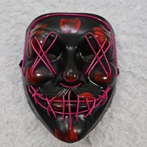 The Purge Halloween Scary Mask LED Light Up Battery Cosplay Rave Costume Party